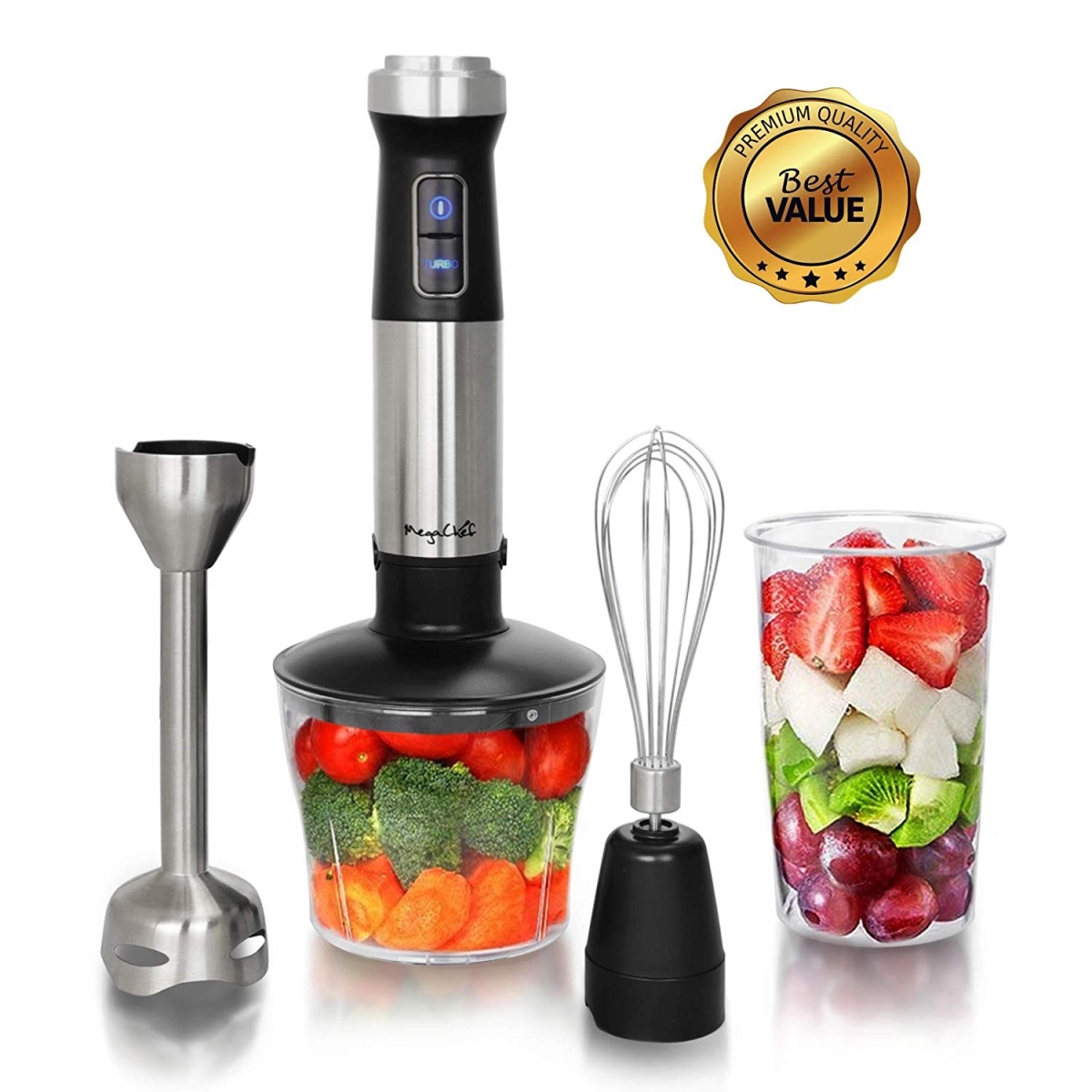 Picture of Megachef MC-158C 4 in. 1 Multipurpose Immersion Hand Blender with Speed Control
