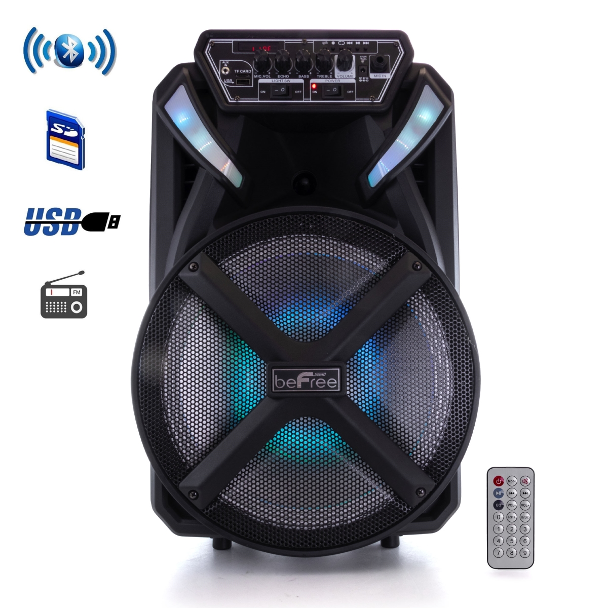 12 in. Sound Bluetooth Portable Rechargeable Party Speaker
