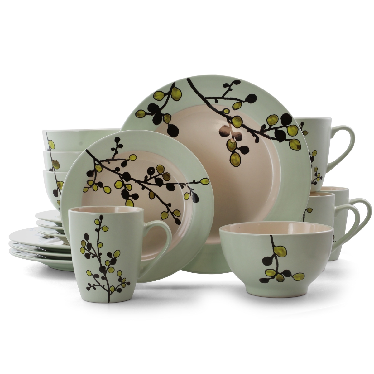 Picture of Elama EL-RETROBLOOM16 Retro Bloom Luxurious Stoneware Dinnerware with Complete Setting for 4 - 16 Piece