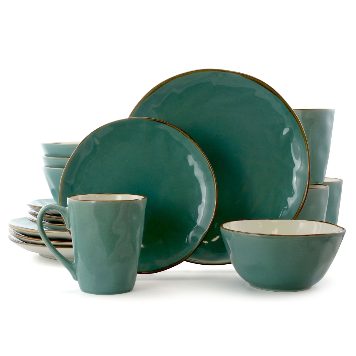 Picture of Elama EL-CARIBBEANTIDE16 Caribean Tide Luxurious Stoneware Dinnerware with Complete Setting for 4 - 16 Piece
