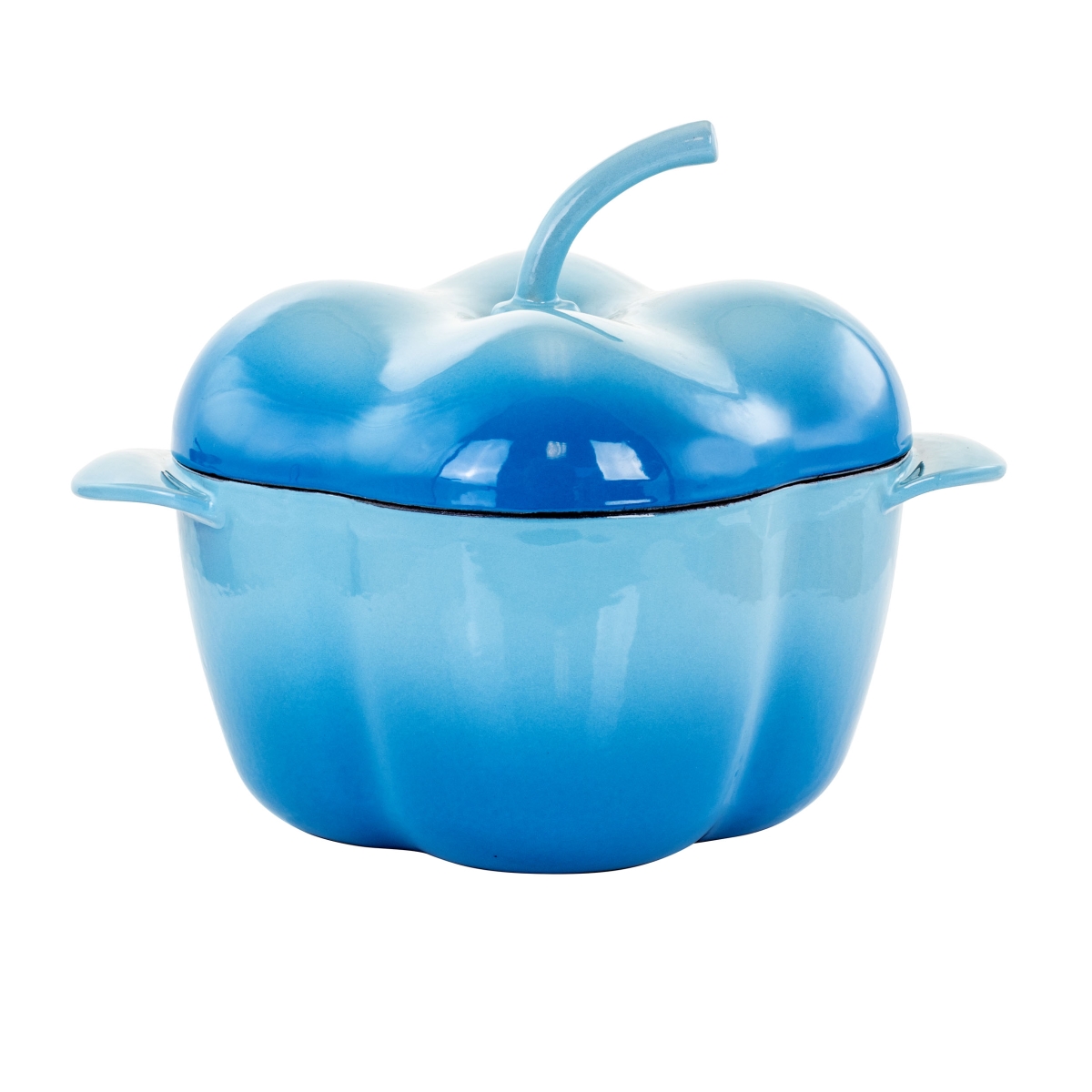 Picture of Megachef MG-CP23AB 3 qt. Pepper Shaped Enameled Cast Iron Casserole - Blue