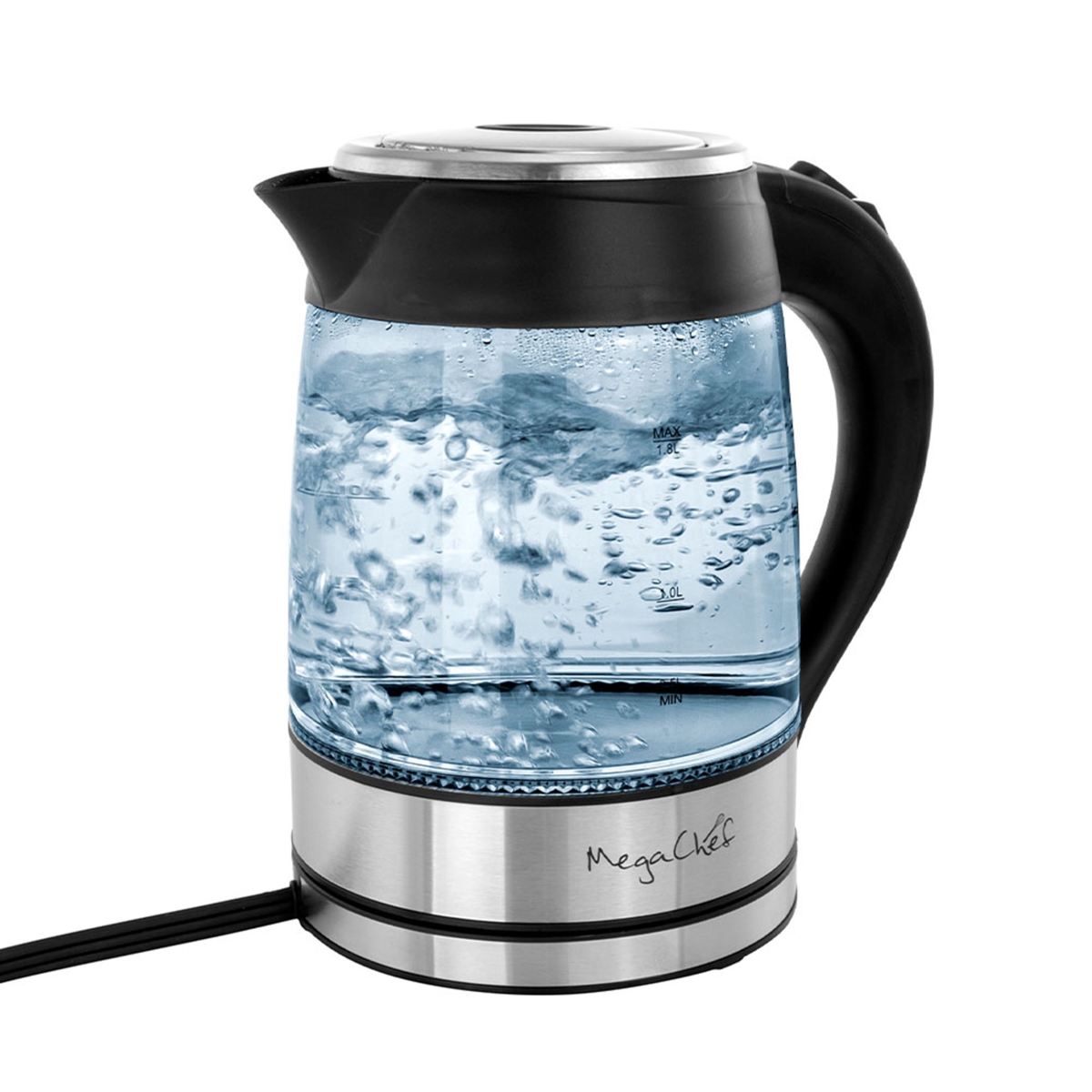 Picture of Megachef MGKTL-1752 1.8 Litre Glass Body & Stainless Steel Electric Tea Kettle