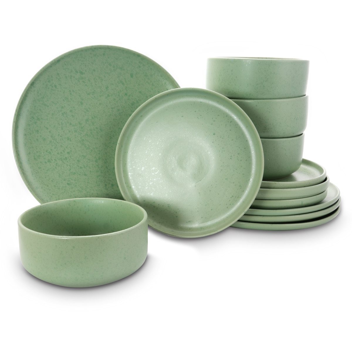 Picture of Gibson 120945.12 Stone Lava Dinnerware Set in Matte Mint&#44; Service for 4 - 12 Piece