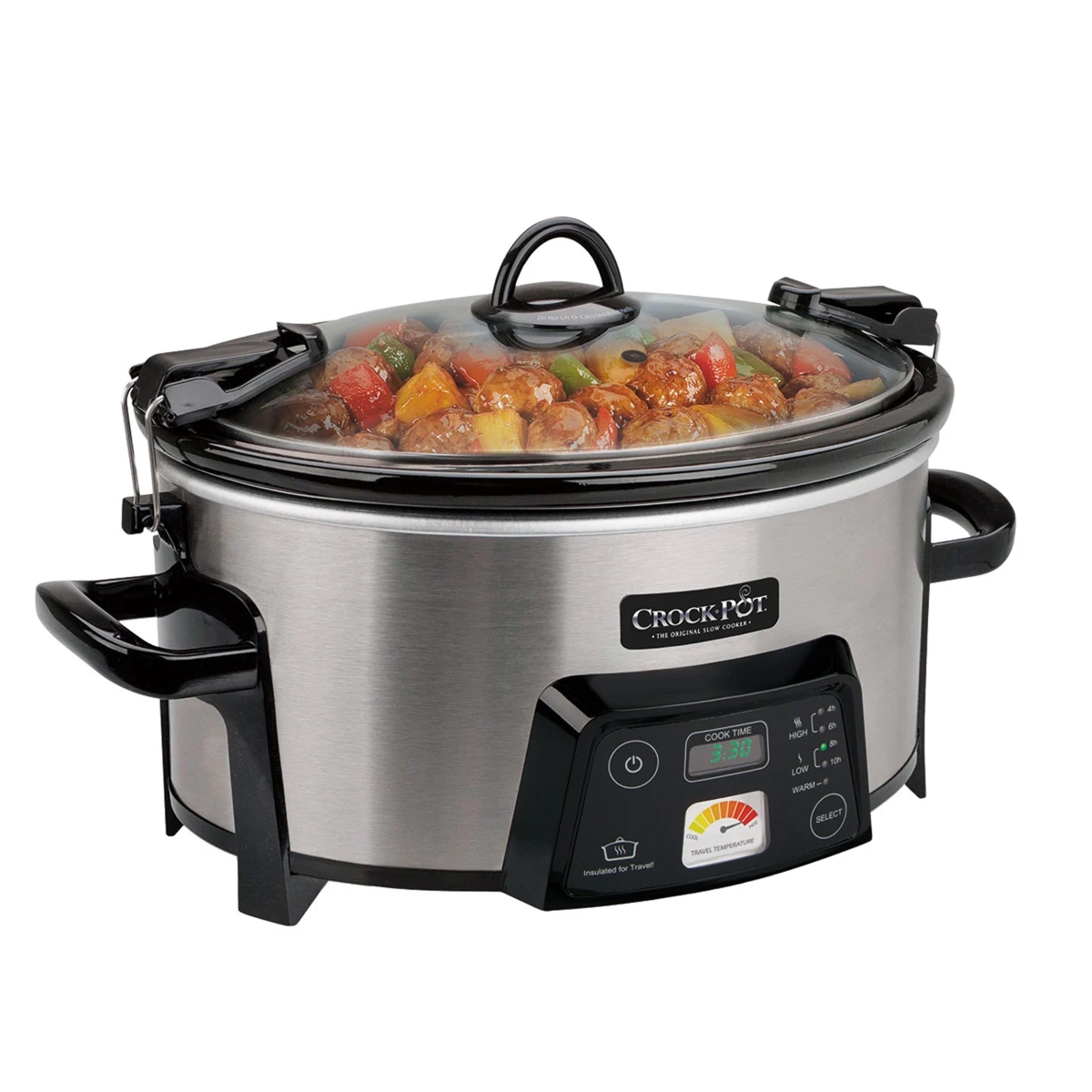 Picture of Crock-Pot SCCPCTS605S 6 qt. Cook & Carry Programmable Slow Cooker in Stainless Steel