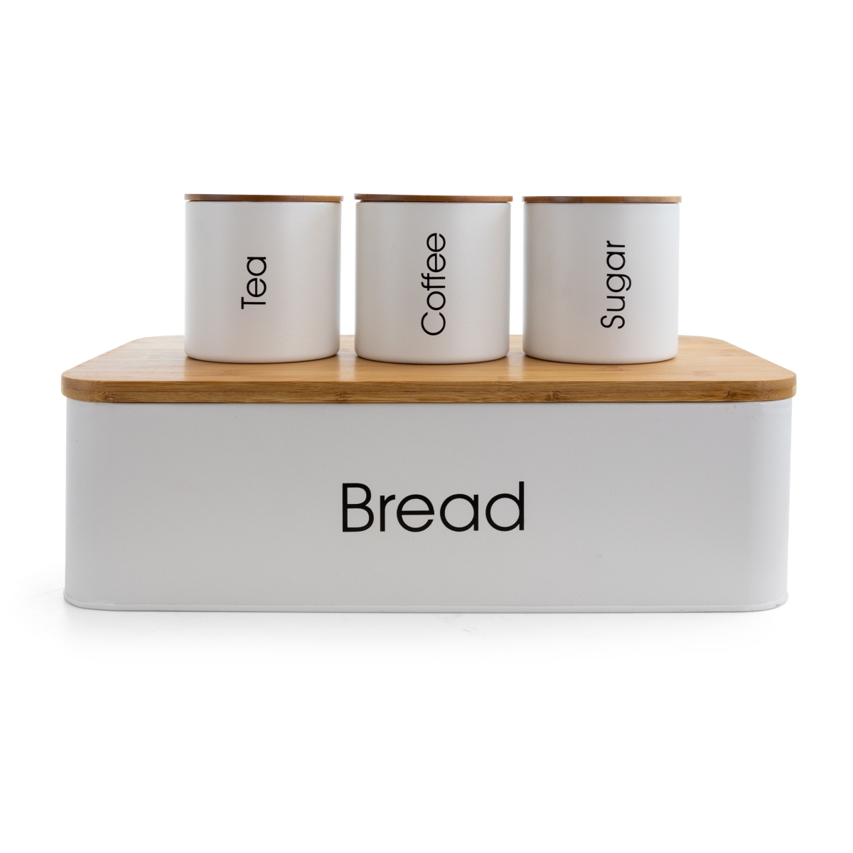 Picture of Megachef MG-318 4 Piece Kitchen Food Storage & Organization Canister Set, White