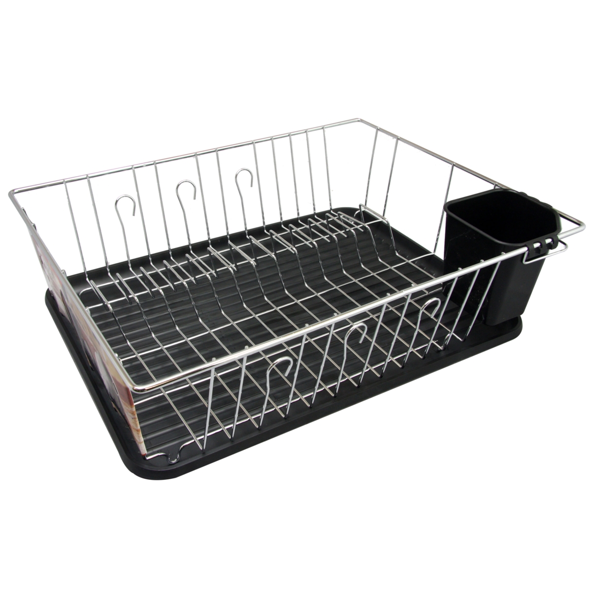 Picture of Megachef DR-180 16 in. Chrome Plated & Plastic Counter Top Drying Dish Rack&#44; Black