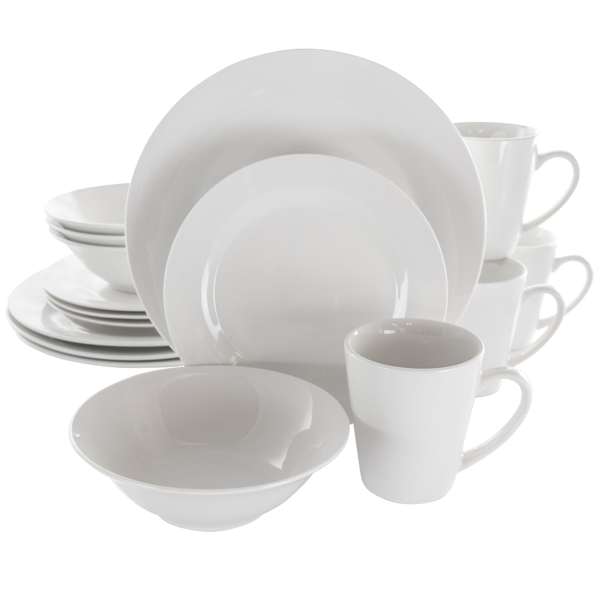 Picture of Elama EL-MARSHALL 16 Piece Marshall Porcelain Dinnerware Set, White