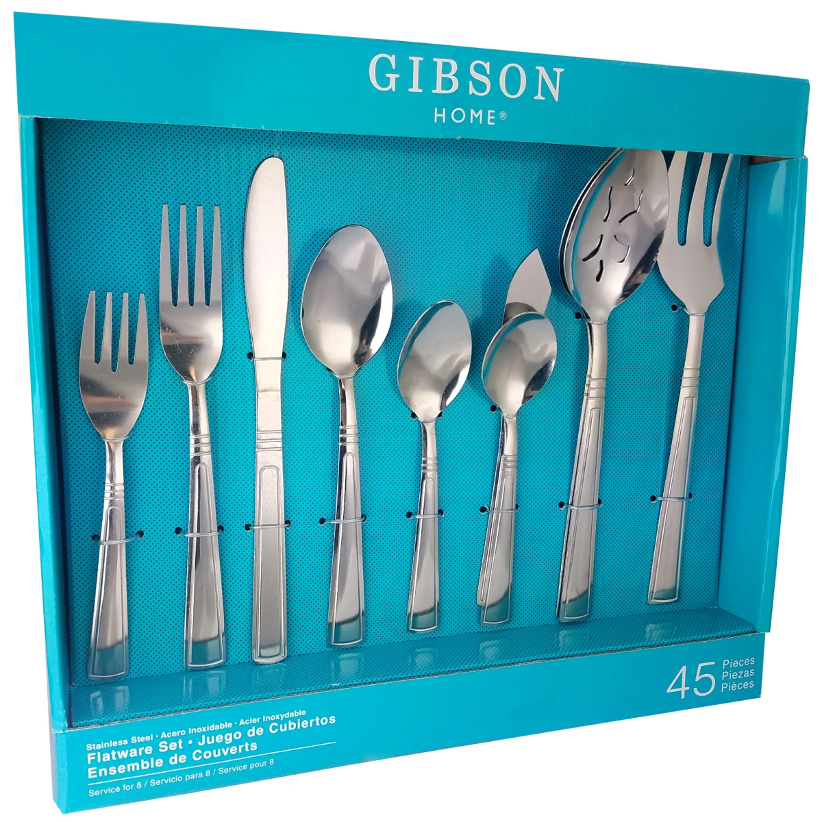 Picture of Gibson Home 79678.45 Astonshire Stainless Steel Tumble Finish Flatware Set - 45 Piece