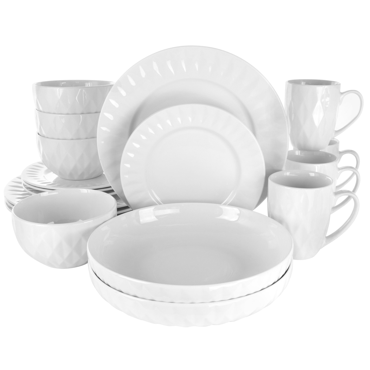 Picture of Elama EL-SIENNA Sienna Porcelain Dinnerware Set&#44; White - 18 Piece