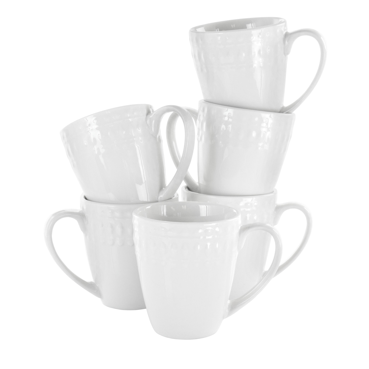 Picture of Elama EL-CARA6PC Cara Porcelain Cup Set&#44; White - 6 Piece