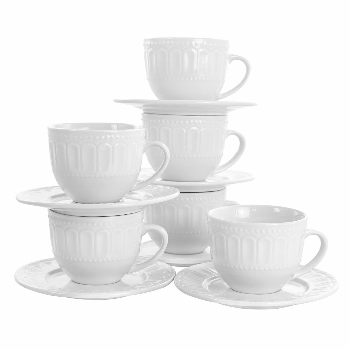 Picture of Elama EL-CHARLOTTE6PC Charlotte Mug Set, White - 6 Piece