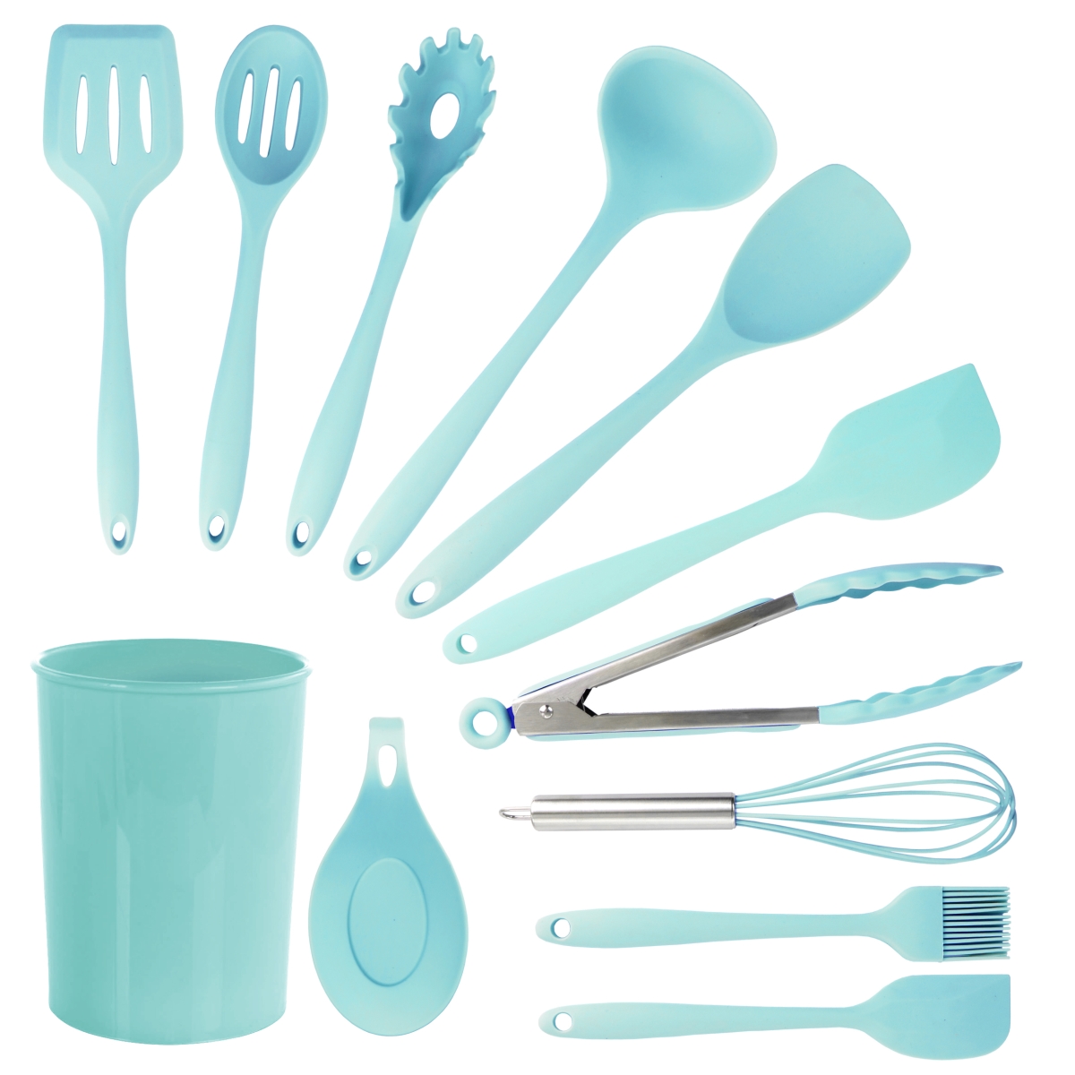 Picture of MegaChef MGSP-814 Light Teal Silicone Cooking Utensils, Set of 12