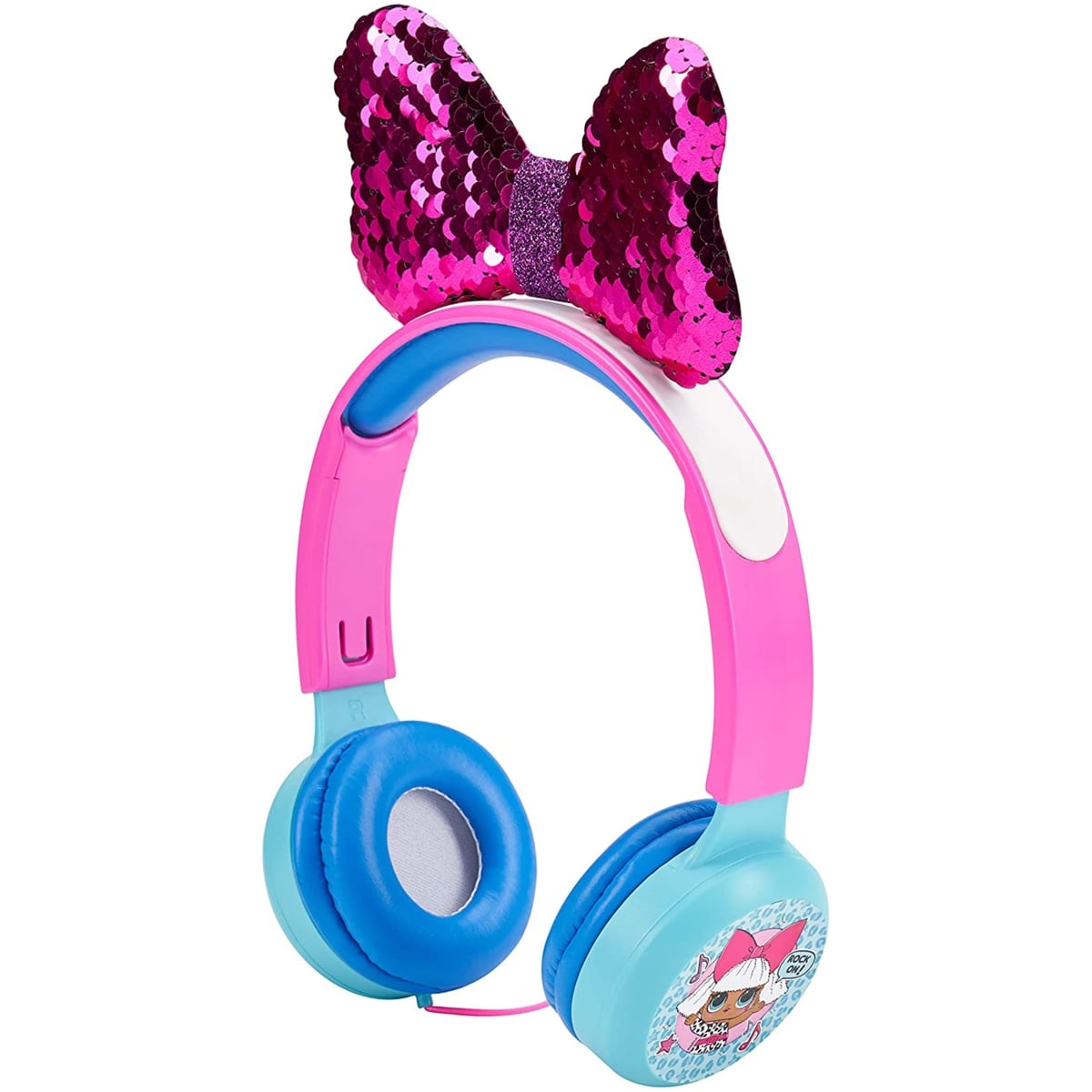 Kid-Safe Diva Headphones, Pink & Blue