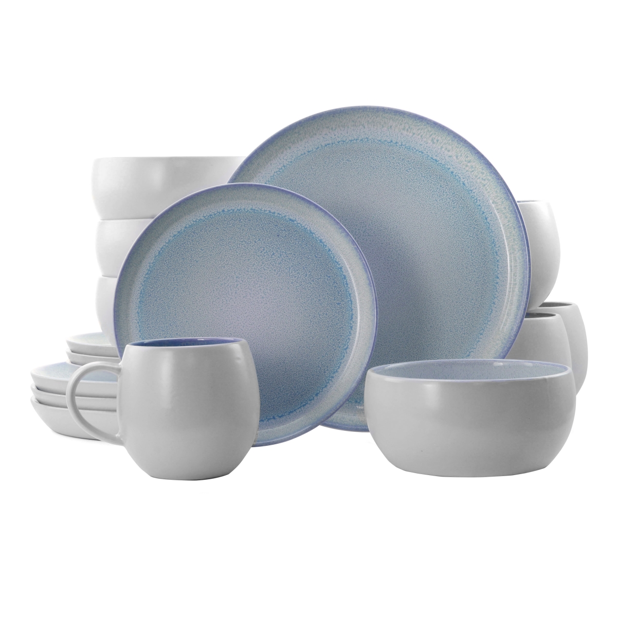 Picture of Elama EL-MOCHABLUE Mocha Stoneware Dinnerware Set&#44; Blue - 16 Piece