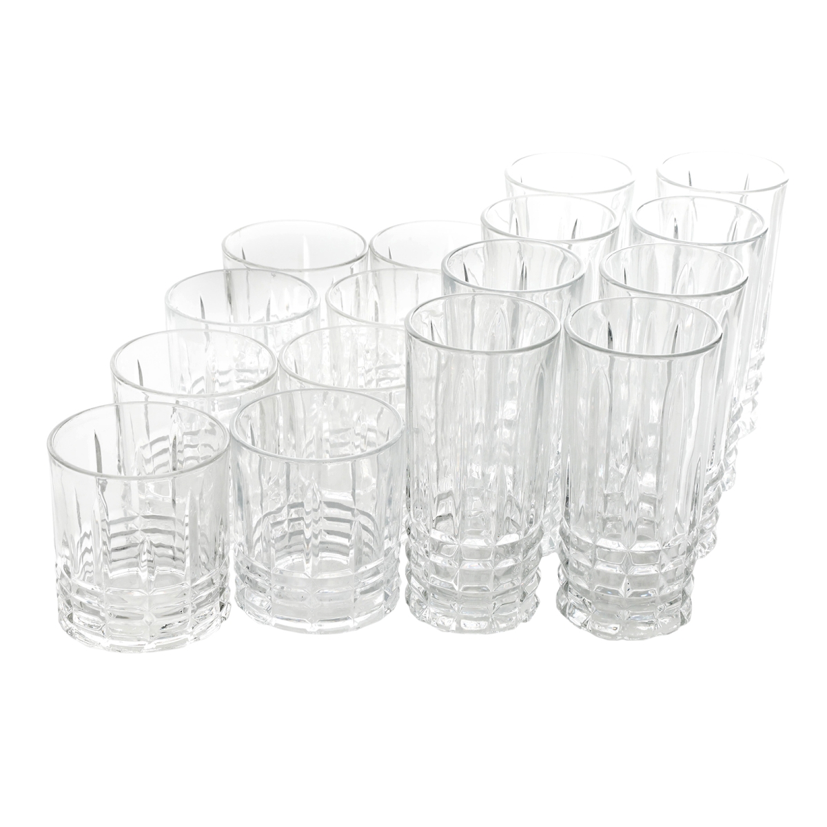 Picture of Gibson Home 116962.16 Jewelite Tumbler & Double Old Fashioned Glass Set - 16 Piece