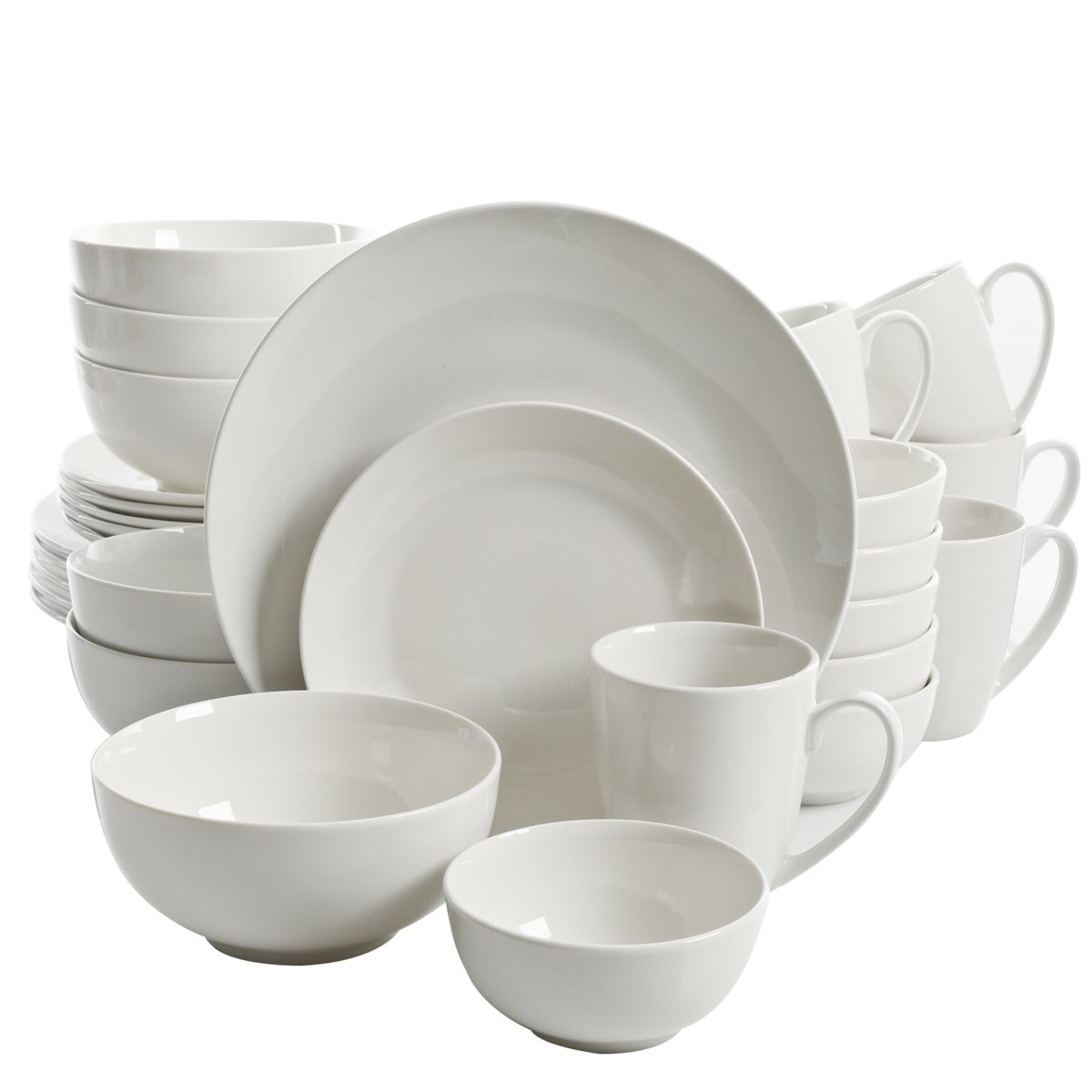Picture of Gibson Home 105966.3 Ogalla Porcelain Dinnerware Set, White - 30 Piece