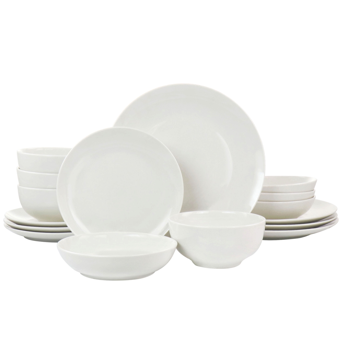 Picture of Elama EL-CAMELLIA Porcelain Double Bowl Dinnerware Set, Camellia - 16 Piece