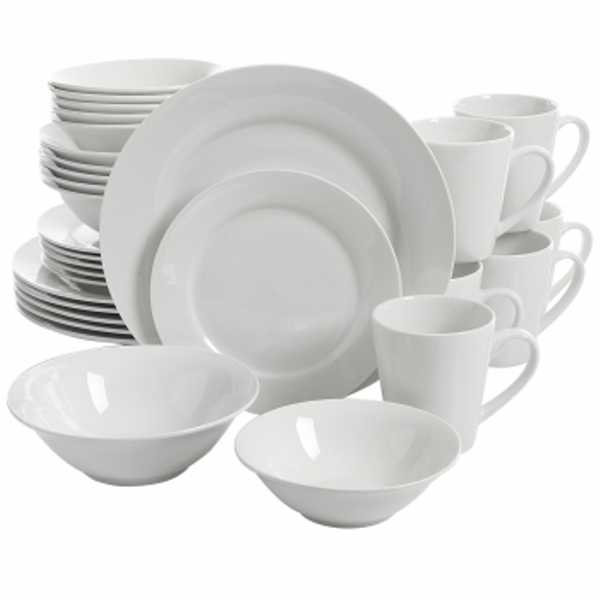 Picture of Gibson Home 118323.3 Noble Court Ceramic Dinnerware Set, White - 30 Piece