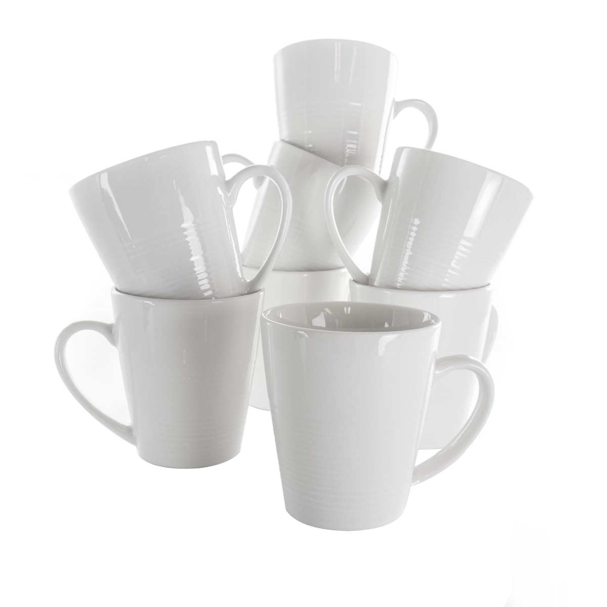 Picture of Elama EL-AMIE 12 oz Amie Porcelain Mug Set, White - 8 Piece