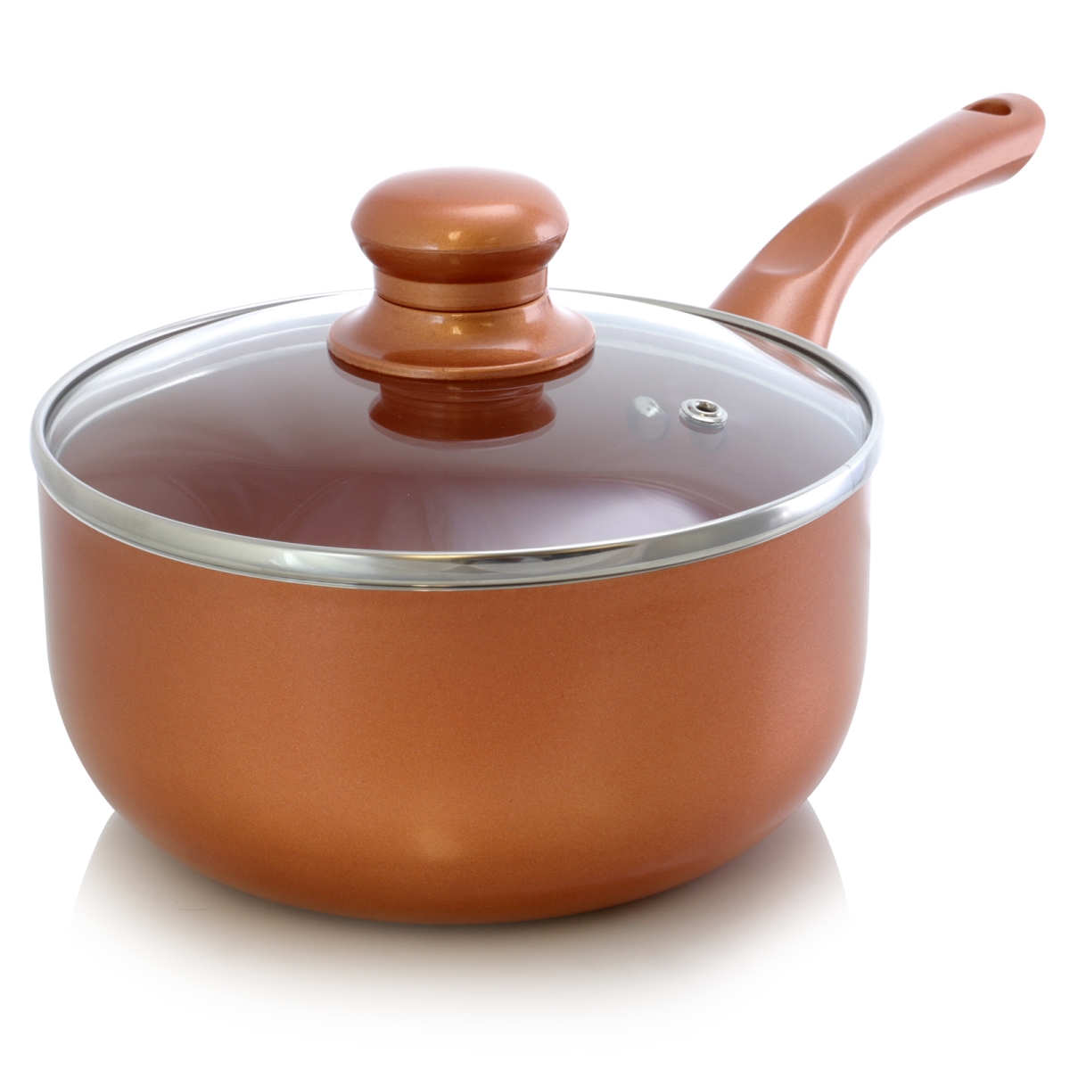Picture of Better Chef SP6 2 Qt Copper Colored Ceramic Coated Saucepan with Glass Lid