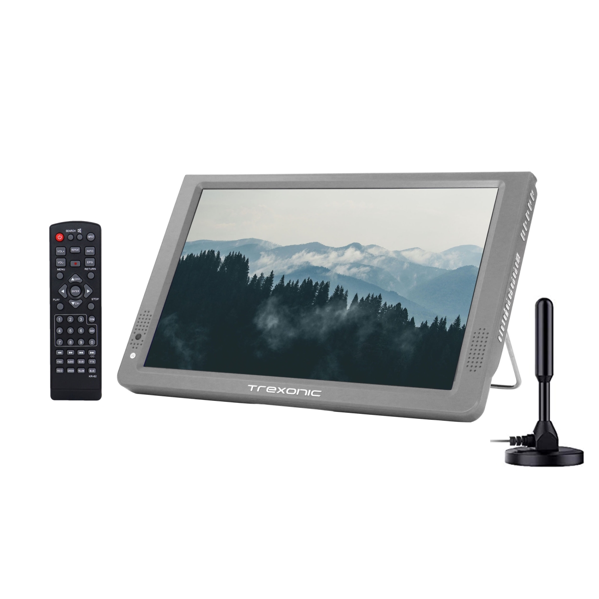 Picture of Trexonic TR-X14DGREY 14 in. Portable Rechargeable LED TV with Amplified Antenna, Gray