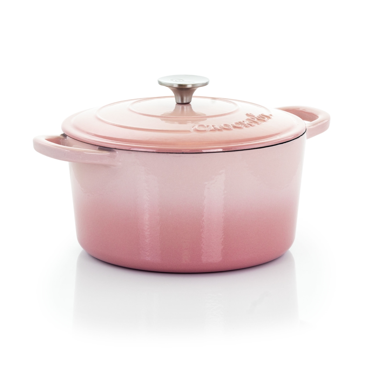 Picture of Crock Pot 124967.02 5 Quarts Artisan Enamled Cast Iron Dutch Oven, Blush Pink - 2 Piece