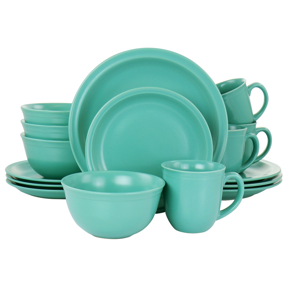 Picture of Gibson 127264.16 Siam Stoneware Dinnerware Set, Green - 16 Piece