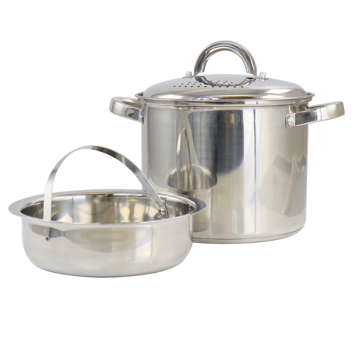 5 Quart Sangerfield Stainless Steel Pasta Pot with Strainer Lid & Steamer Basket -  Chef 5 Min Meals, CH2614913