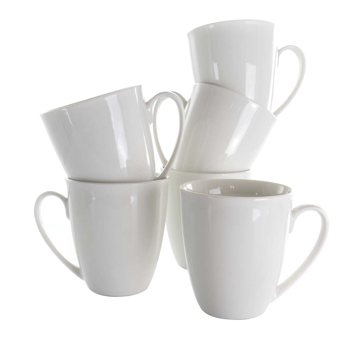 Picture of Elama EL-ROSALES 12 oz Rosales Porcelain Mug Set, White - 6 Piece