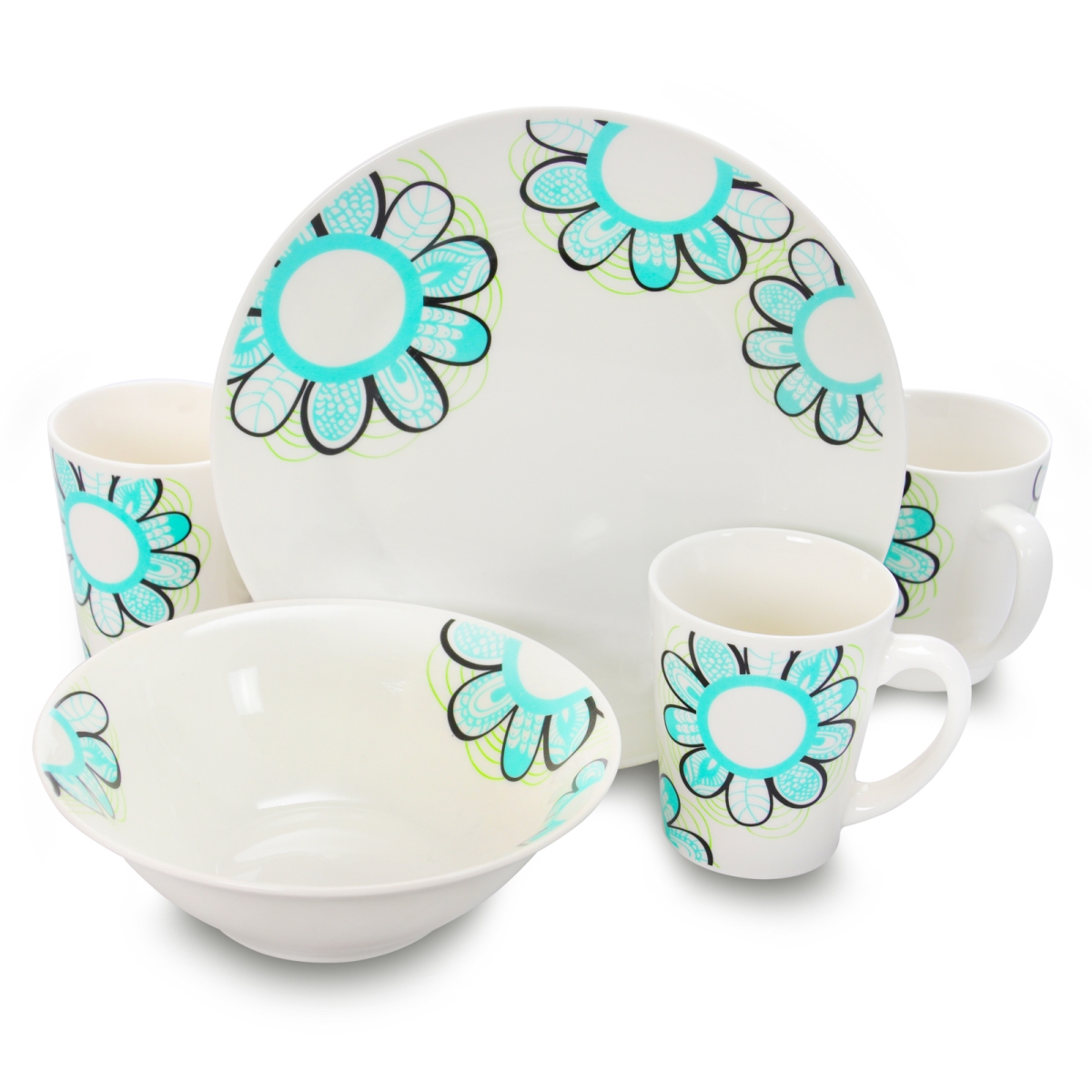 Picture of Gibson 94843.12 Lush Blossom Dinnerware Set&#44; 12 Piece