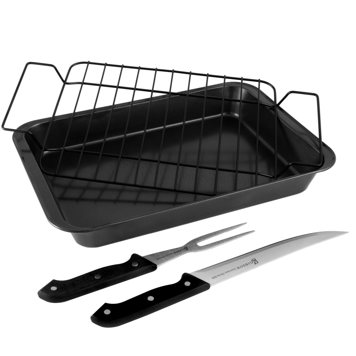 Picture of Gibson 108157.04 Reilly Non-Stick Carbon Steel Roaster Set&#44; 4 Piece