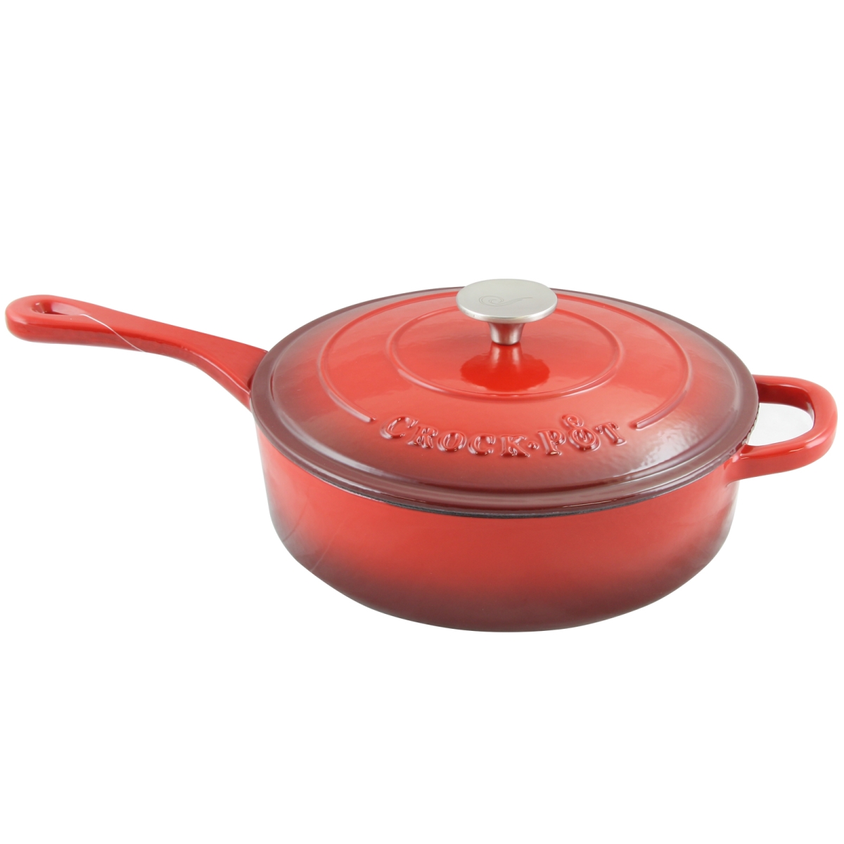 Picture of Crock Pot 112011.02 3.5 Quart Artisan Enameled Cast Iron Deep Saute Pan with Self Basting Lid&#44; Scarlet Red