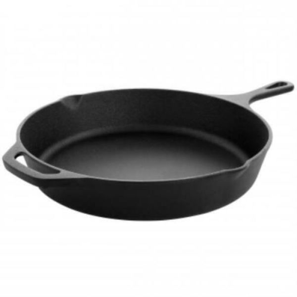 Picture of MegaChef MCCI-1210 12 in. Round Preseasoned Cast Iron Frying Pan&#44; Black