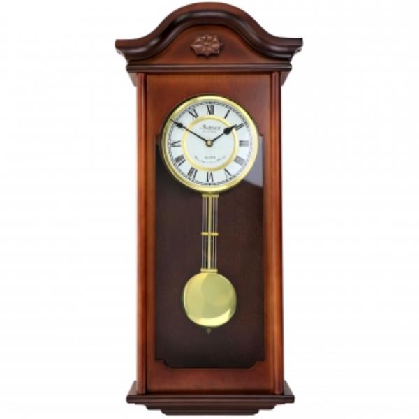 Picture of Bedford Clock Collection BED-JACOB 22.75 in. Jacob Chiming Pendulum Wall Clock&#44; Mahogany