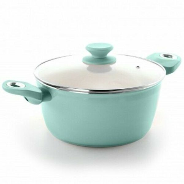 Picture of Gibson Home 123888.02 4.5 qt. Plaza Cafe Aluminum Dutch Oven with Soft Touch Handles&#44; Sky Blue