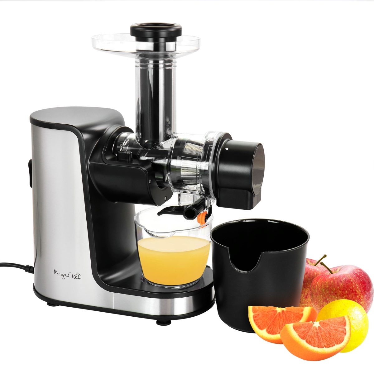 Picture of MegaChef MCSJ-111 Masticating Slow Juicer Extractor with Reverse Function, Cold Press Juicer Machine with Quiet Motor
