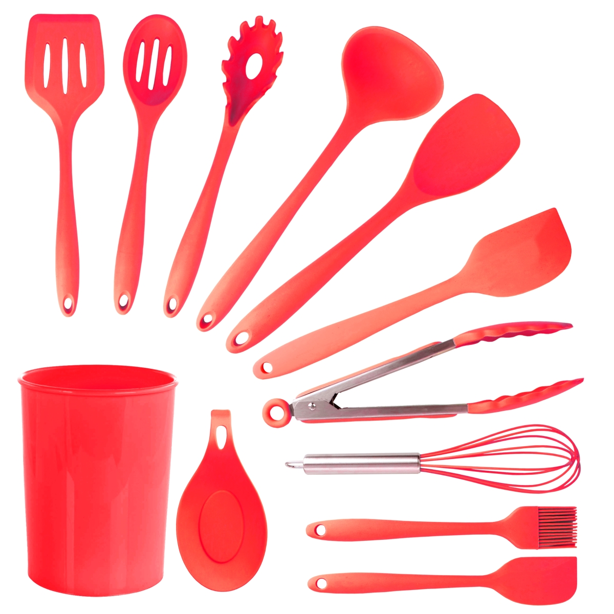 Picture of MegaChef MGSP-811 Red Silicone Cooking Utensils - Set of 12