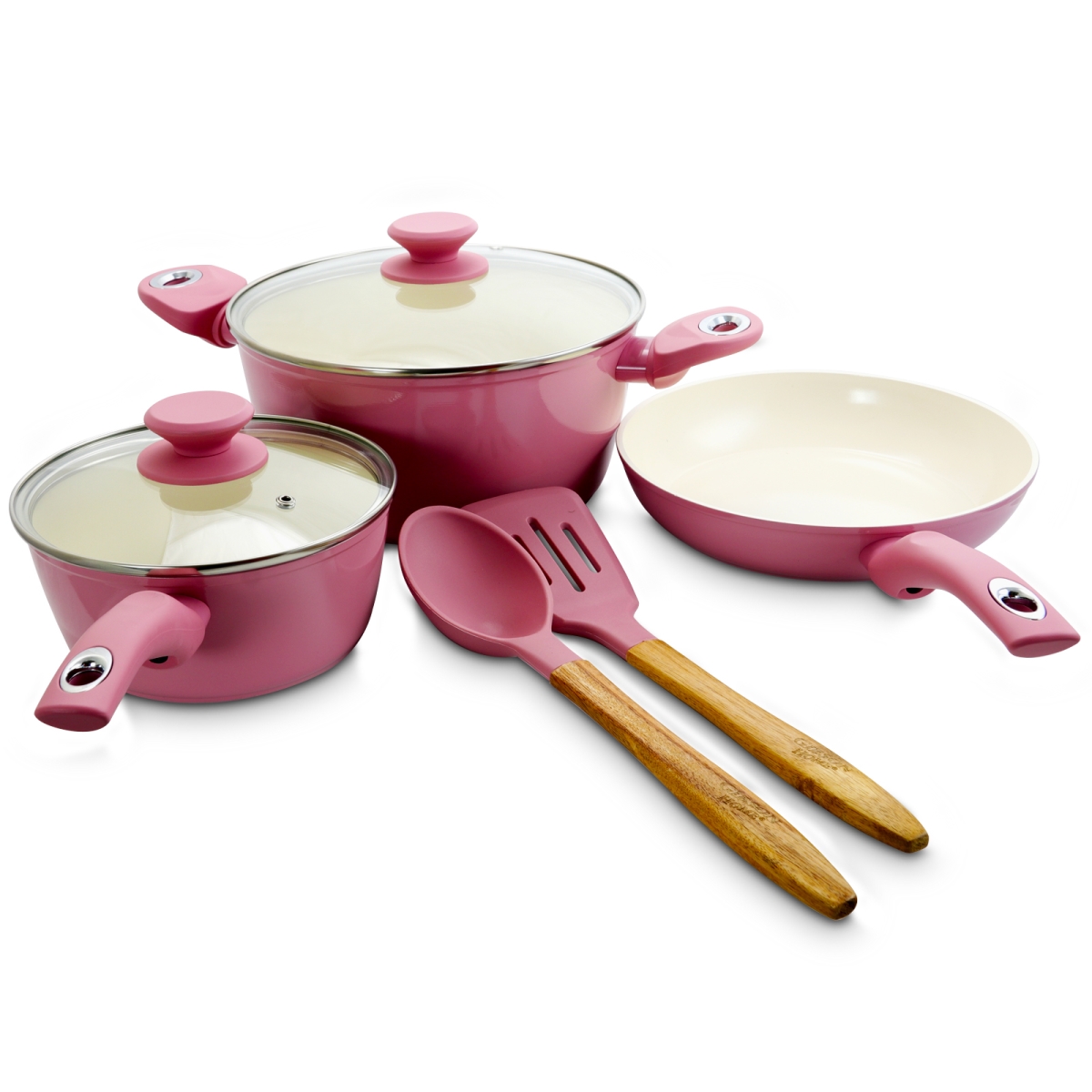 Picture of Gibson Home 123878.07 7 Piece Plaza Cafe Aluminum Nonstick Cookware Set, Lavender