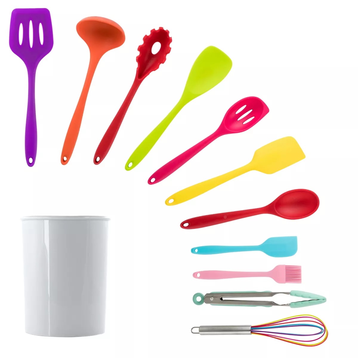 Picture of Megachef MGSP-901 Silicone Cooking Utensils, Multi Color - Set of 12