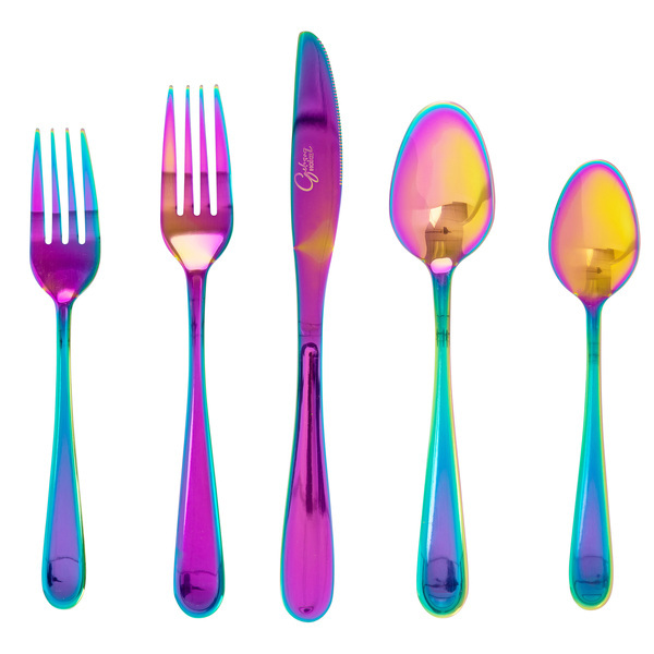 Picture of Gibson Home 137381.2 Home Stravidia Stainless Steel Flatware Set - Rainbow - 20 Piece