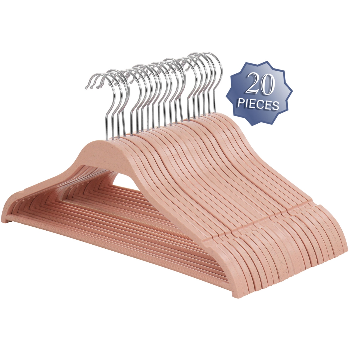 Picture of Elama ELH-6010-PINK Biodegradable Coat Hangers, Pink - 20 Piece