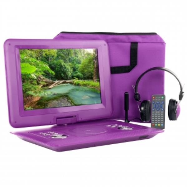 Picture of Trexonic TR-D141PUR 14.1 in. Portable DVD Player with Swivel TFT-LCD Screen & USB & SD&#44; AV & HDMI Inputs&#44; Purple