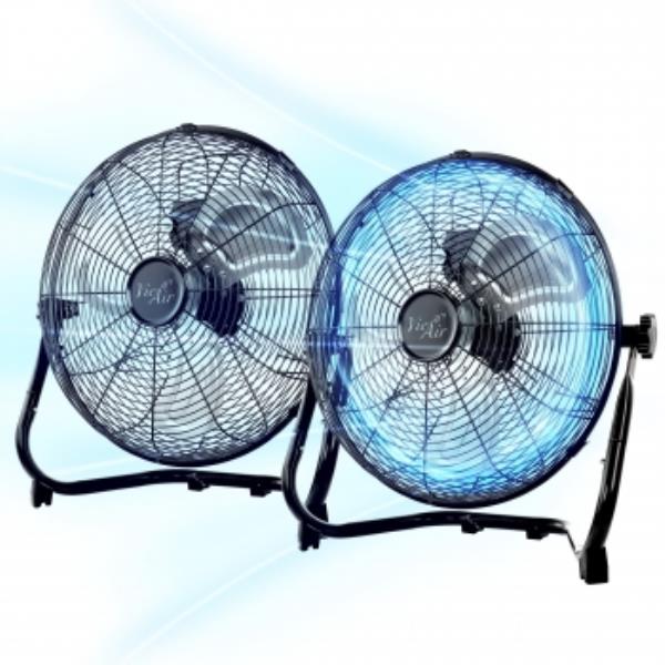 VA-14-TWIN 14 in. High Velocity Heavy Duty Metal Floor Fan with 3 Speed Settings - Pack of 2