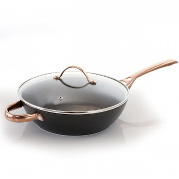 Picture of Oster 123873.02 3.5 qt. Allsberg Aluminum Saute Pan with Lid & Bronze Handle - 2 Piece