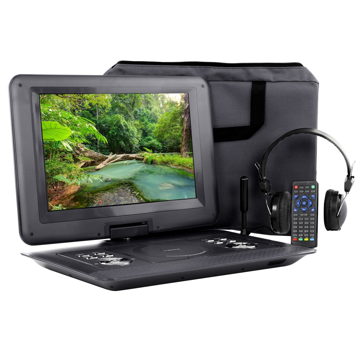 Picture of Trexonic TR-D141BLK-RB 14.1 in. Portable DVD with TV Tuner Player Swivel TFT-LCD Screen & USB&#44; SD & AV - HDMI Inputs&#44; Black