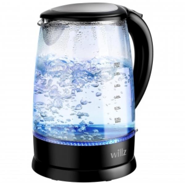 Picture of Willz WLKE17G1M15 1.7 Liter 1500W Electric Glass Tea Kettle with Auto Shut Off&#44; Black