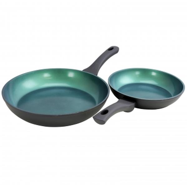 Picture of Gibson Home 93080.02 Equinox Ceramic Non-Stick Frying Pan Set&#44; Matte Charcoal Grey - 2 Piece