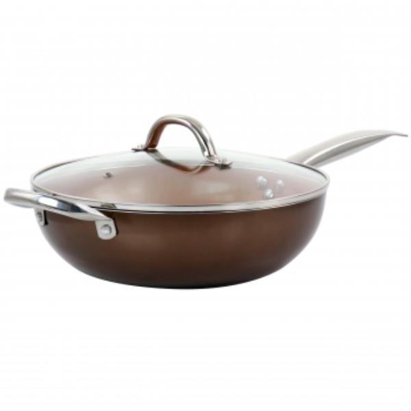 Picture of Gibson Home 108440.02 3.5 qt. Copper Pan Cooking Excellence Aluminum Nonstick Saute Pan
