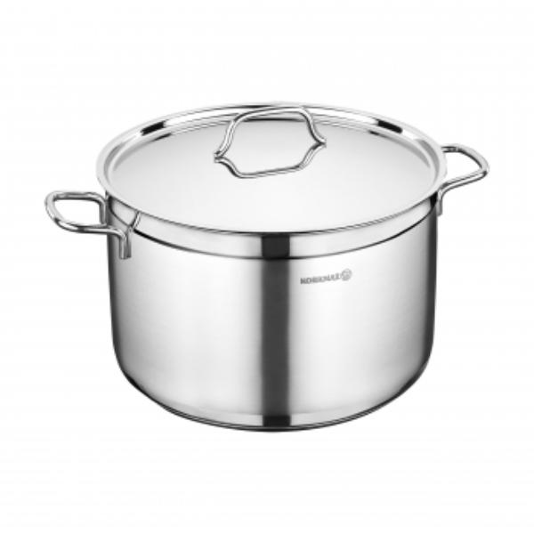 Picture of Korkmaz A1020 5.5 Liter Alfa Stainless Steel Casserole Dish with Lid - 2 Piece