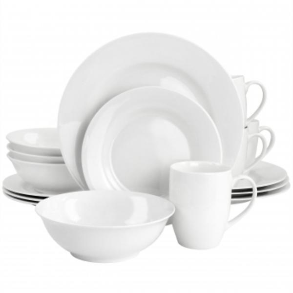 Picture of Gibson Home 120609.16 Cloud Fine Ceramic Dinnerware Set&#44; White - 16 Piece